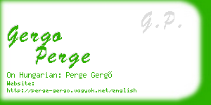 gergo perge business card